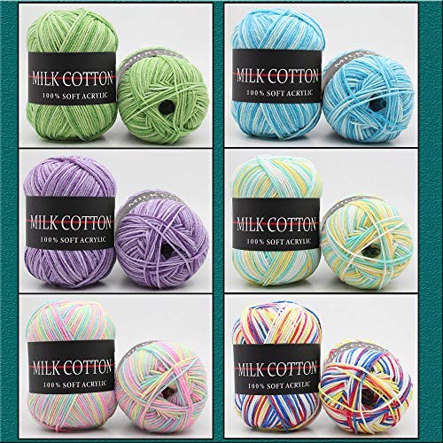 6 Pack Yarn Skeins Assorted Colors Crochet Yarn, Acrylic Yarn Skeins, 6 colors