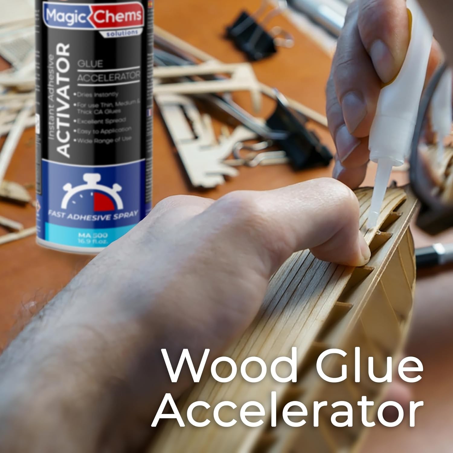 CA Glue Accelerator Spray (16.9 fl oz), Cyanoacrylate Glue Accelerator 6 Pack