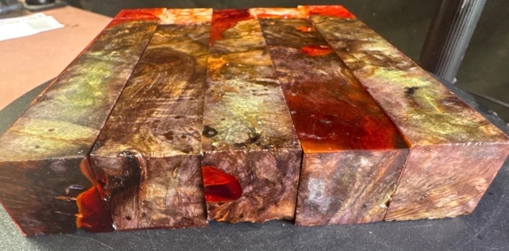 STABILIZED HYBRID MANGO BURL, PENBLANKS TOOL HANDLES MB146