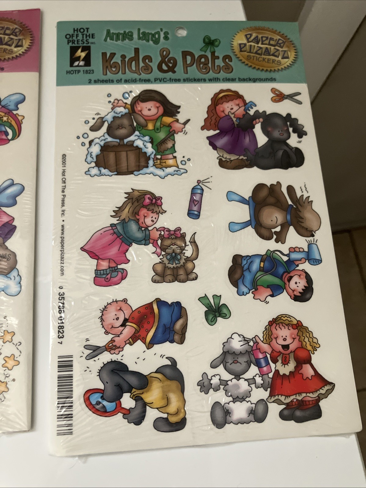 7 Lot Vintage Stickers Barbie 2000, Annie Langs 2001 And SandyLion Unknown Date