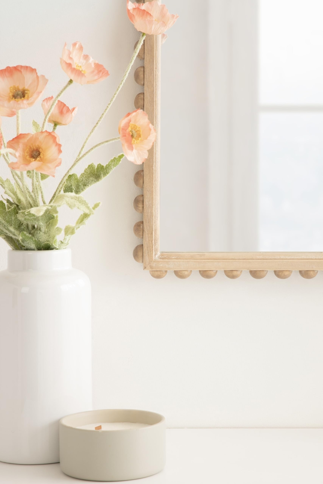 Kate and Laurel Beadbrook Modern Beaded Arched Mirror, 20 x 30, Natural Wood,…
