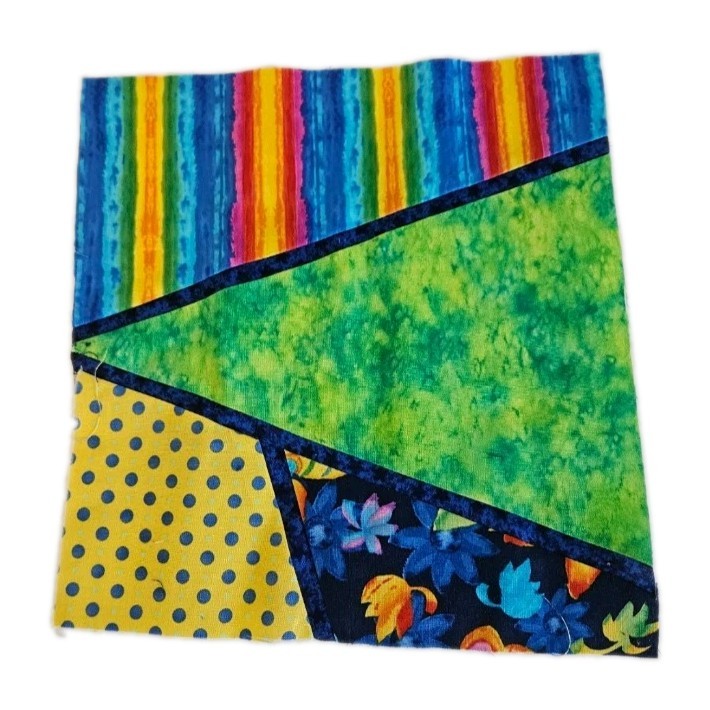 65 VTG Modern Improv Abstract Cotton Quilt Blocks & Pieces Bright Colors 11×11