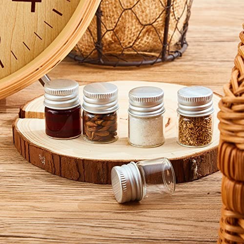 100 Pcs 5ml Mini Glass Bottles with Aluminum Caps – Tiny Jars for DIY Craft Stor