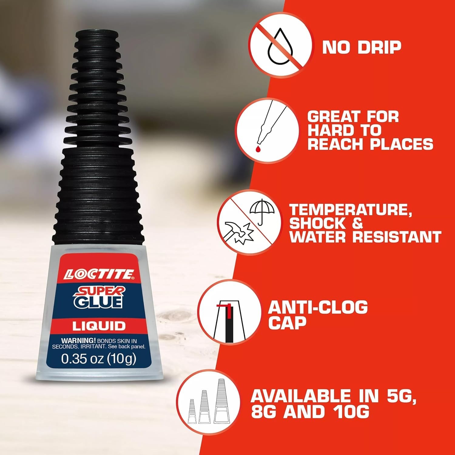 Professional Grade Super Glue Longneck Bottle 10g, 2 Pack – Strong & Invisible