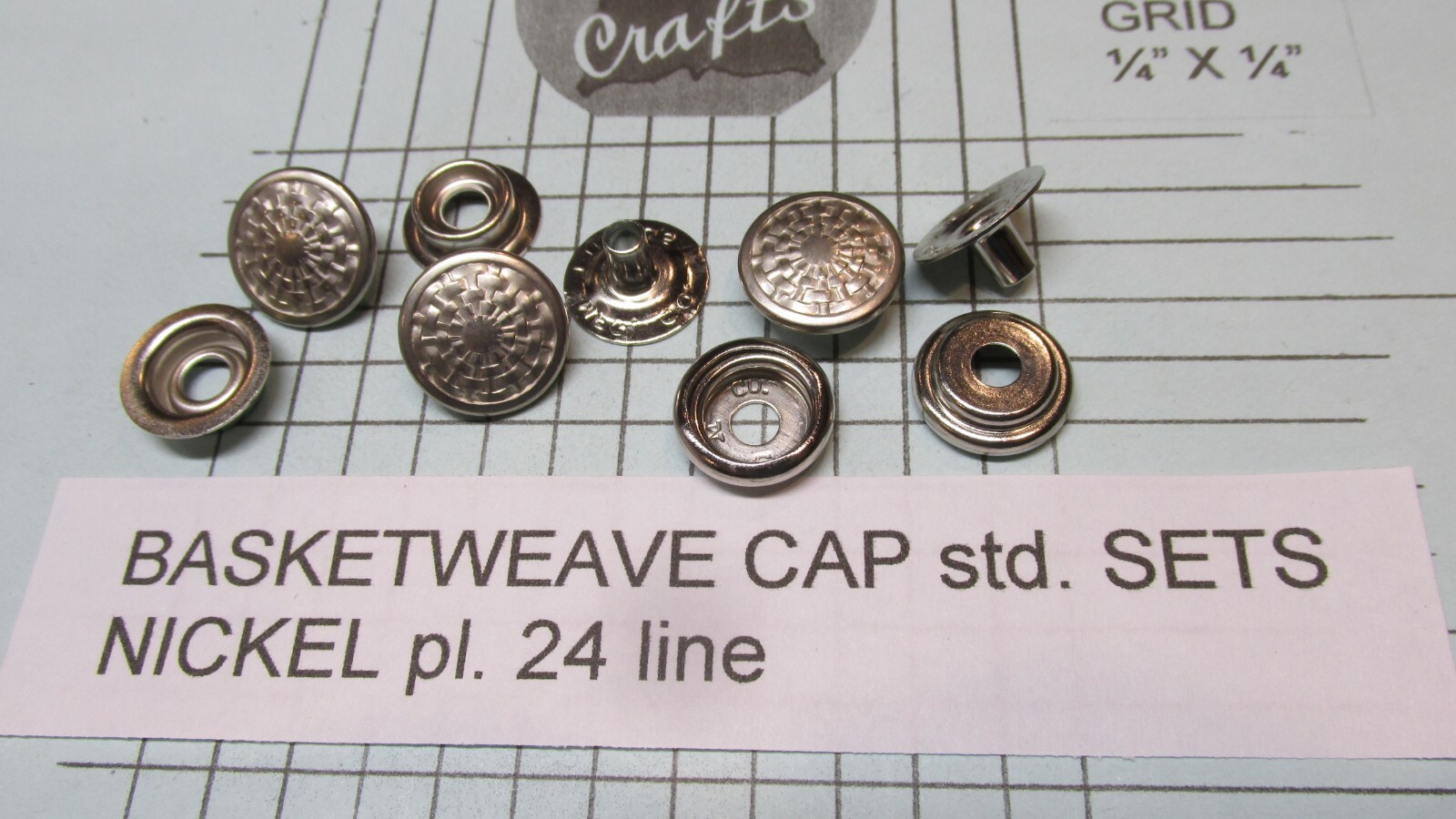 MAXI SNAP SPECIALTY CAPS oak leaf – basketweave – 24 line special finishes USA