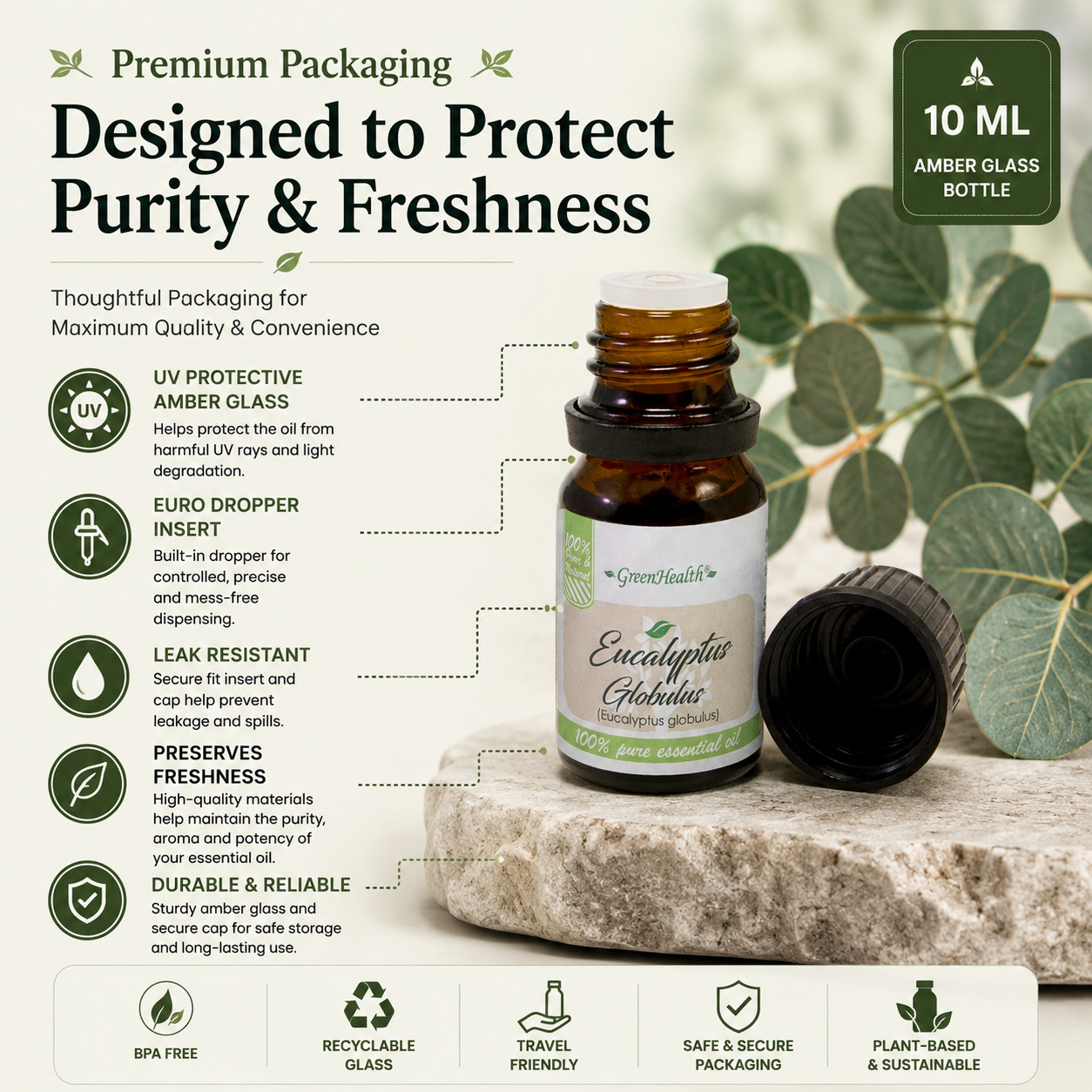 10 ml Eucalyptus Globulus Essential Oil (100% Pure & Natural) – GreenHealth