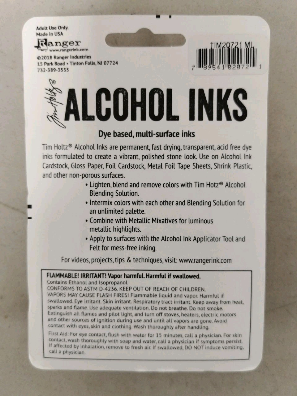 Ranger Tim Holtz Alcohol Ink 3-0.5 fl oz /Pkg-( 5 Sets/ 15 Bottles )*Box Dent*
