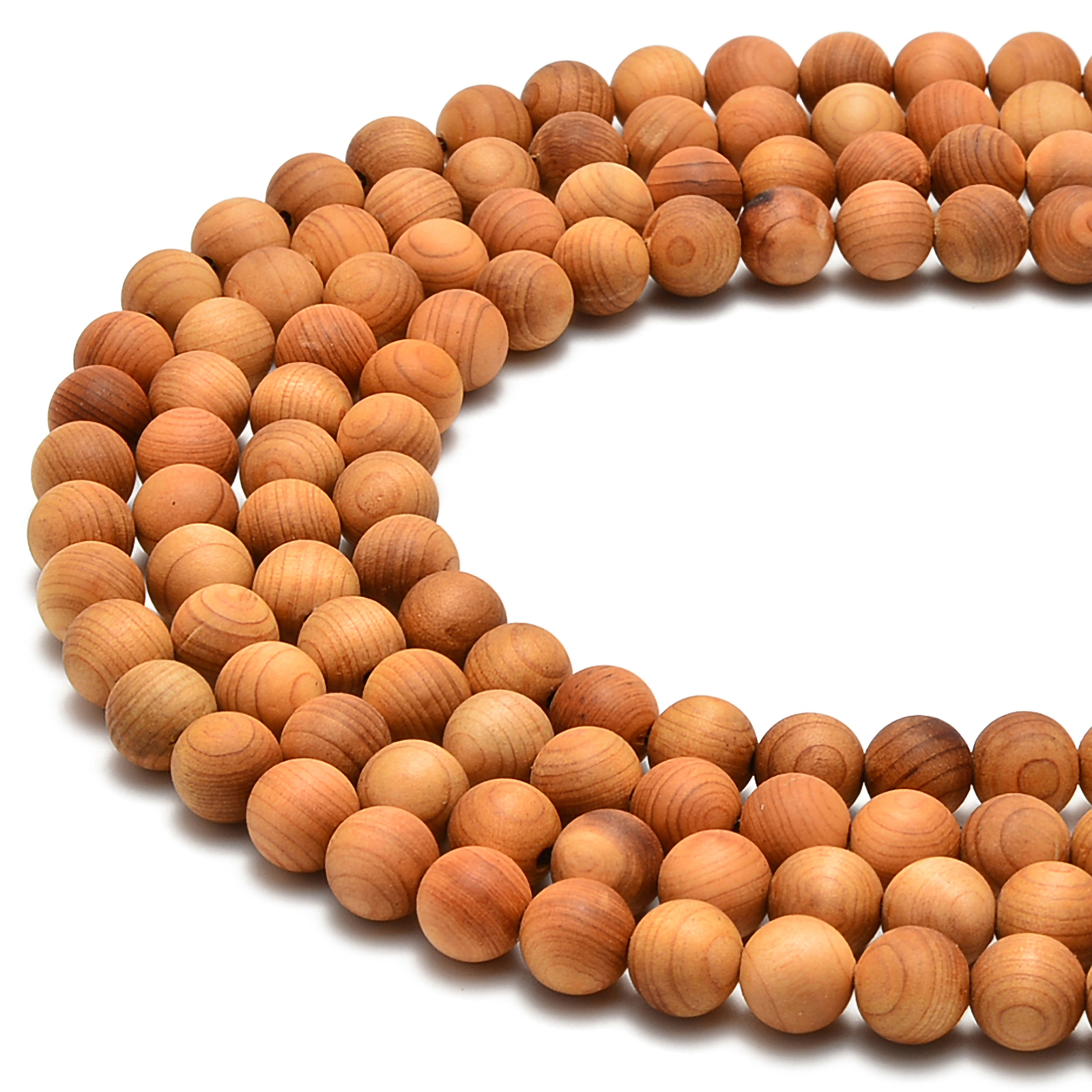 Natural Golden Sandalwood Smooth Round Beads 6mm 8mm 10mm 12mm 15.5″ Strand