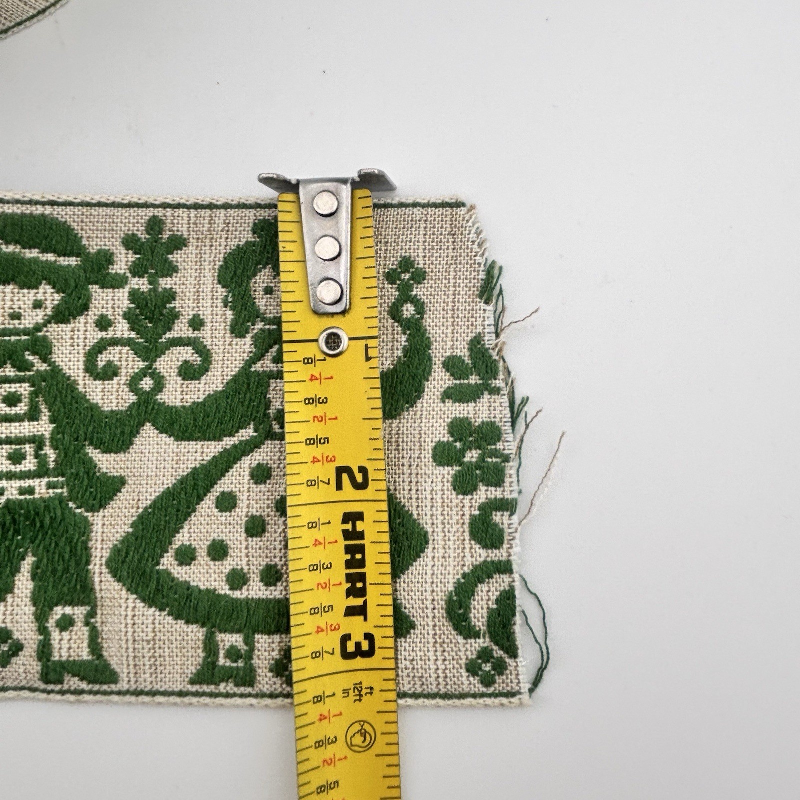 Vtg Austria Folklore Art Trim Green Beige Ribbon Edging Sewing Crafts 7 Yds