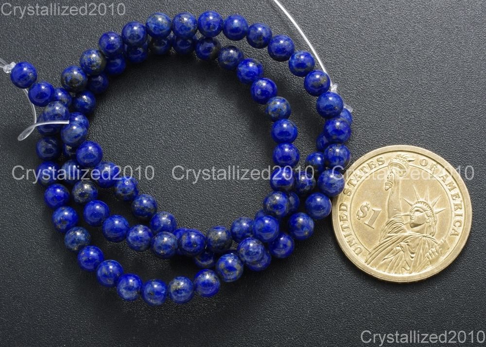 Natural Lapis Lazuli Gemstone Round Beads 2mm 3mm 4mm 6mm 8mm 10mm 12mm 15.5’‘
