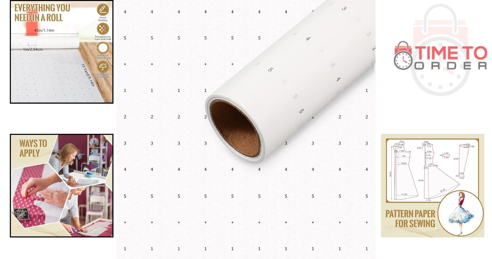 Sewing Pattern Dotted Paper 45X10 Yards Tracing for Dressmaking Crafting