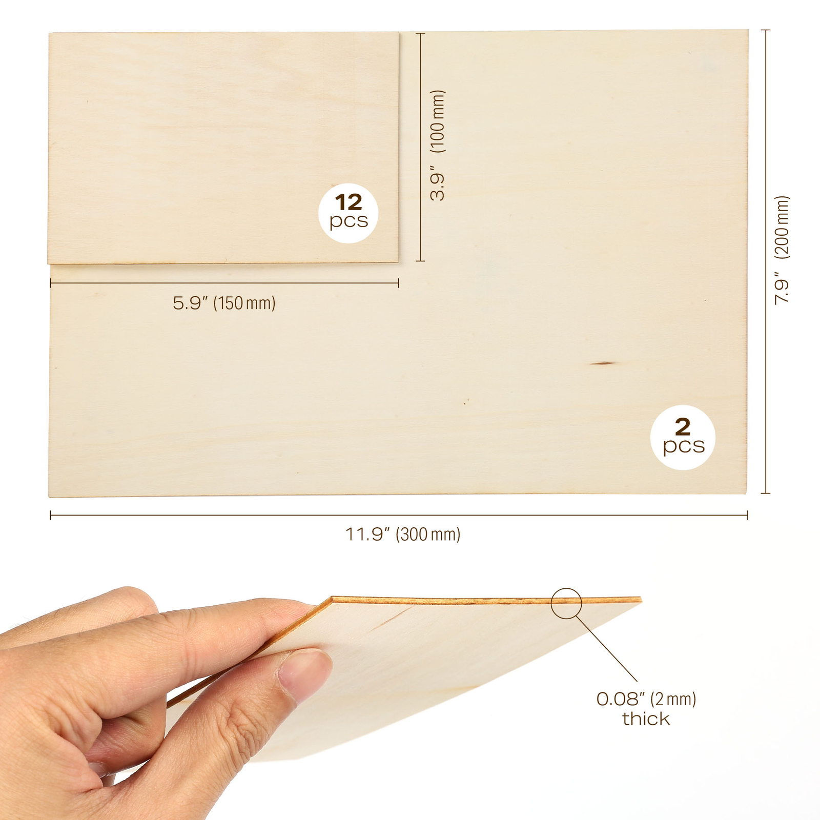 Unfinished Wood 14 Pack Balsa Wood Sheets Basswood Thin Craft Wood Board