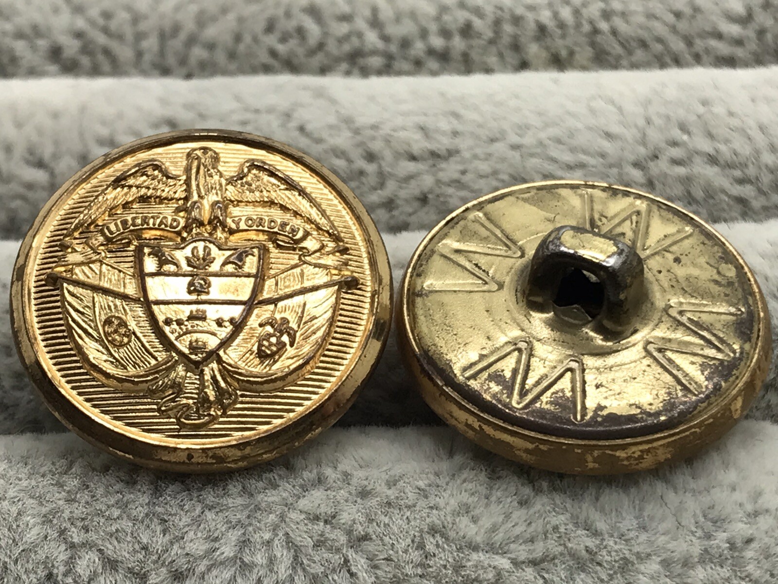 Men’s Blazer Jacket Button Set of 10 Gold-Tone LIBERTAD Y ORDEN Freedom & Order