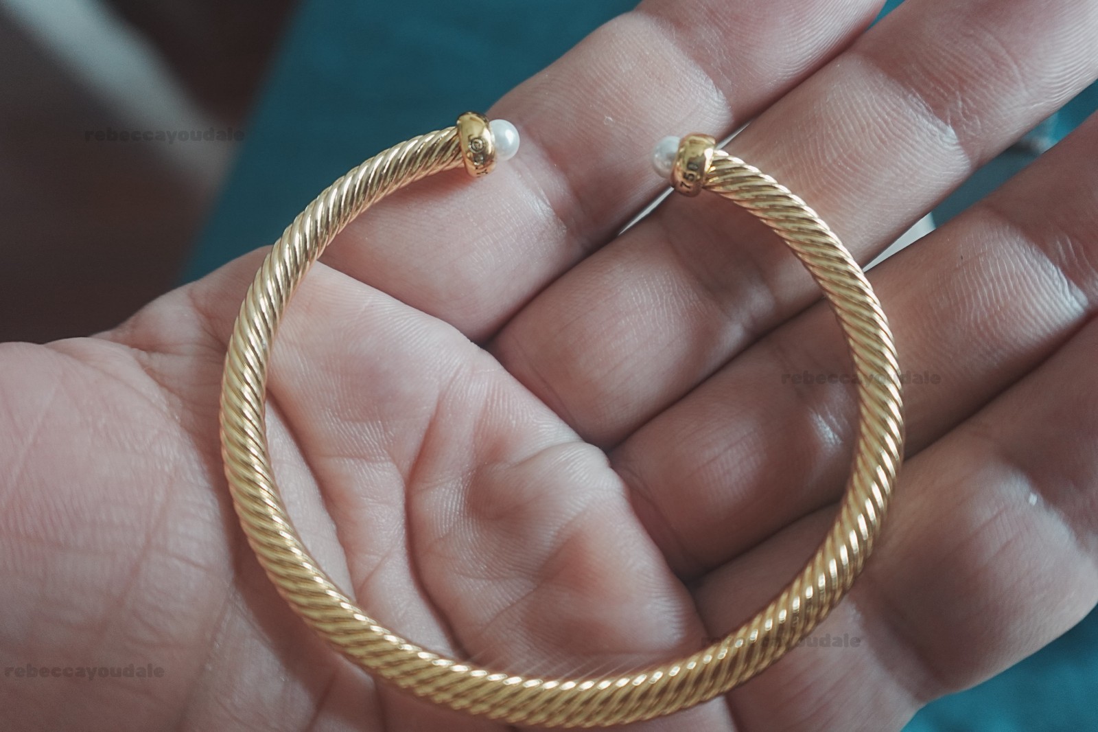 New 4mm Cable Pearls and 18K Yellow GoldDavldYurrmanBracelet