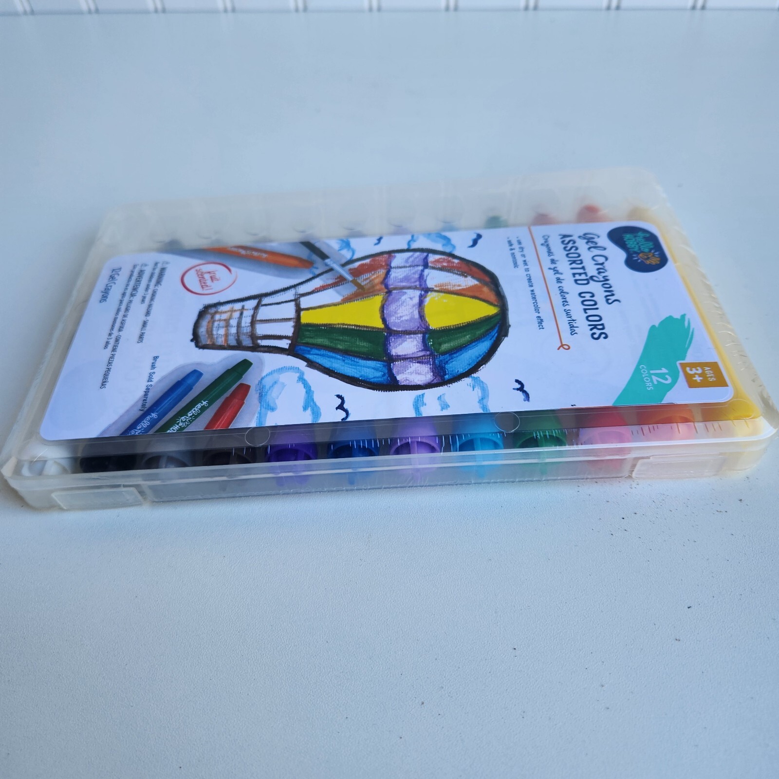 Hello Hobby 12 FRUIT SCENTED GEL CRAYONS | ASSORTED COLORS | Safe & Non-Toxic.