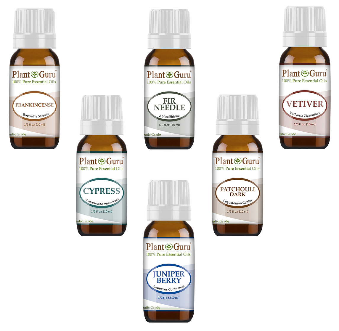 Earth & Wood Essential Oil Set 6 – 10 ml 100% Pure Natural Therapeutic Grade Lot