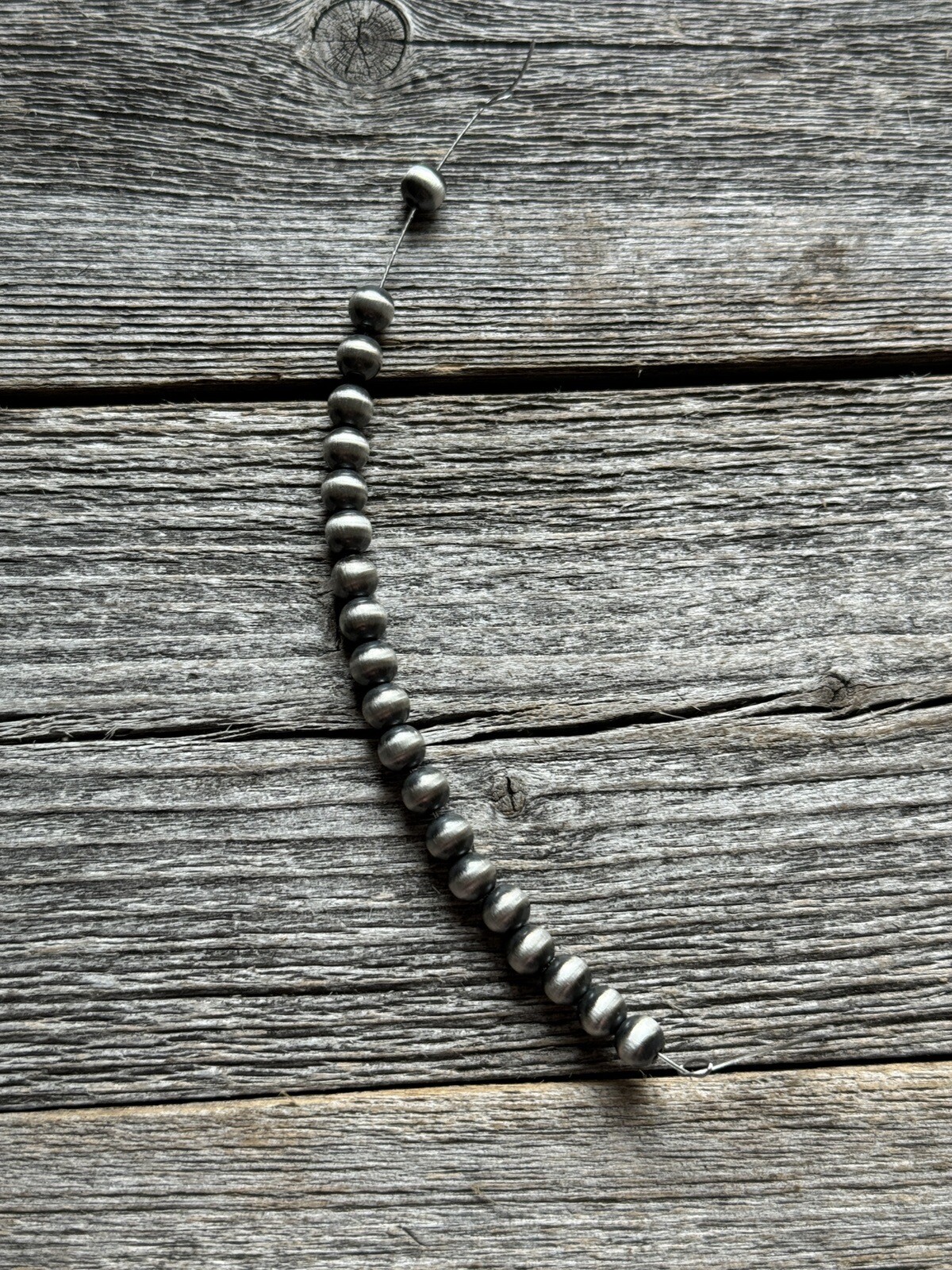 925 Sterling Silver “Navajo Style” 6mm Pearl Seamless Loose Beads Lot of 20 Bead