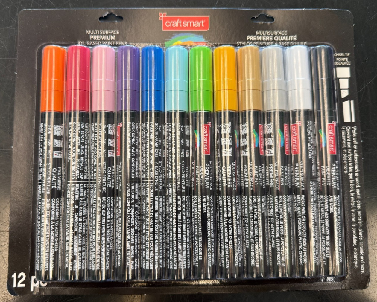 Premium Chisel Tip Oil-Based Paint Pens by Craft Smart® 12ct Asstd Colors