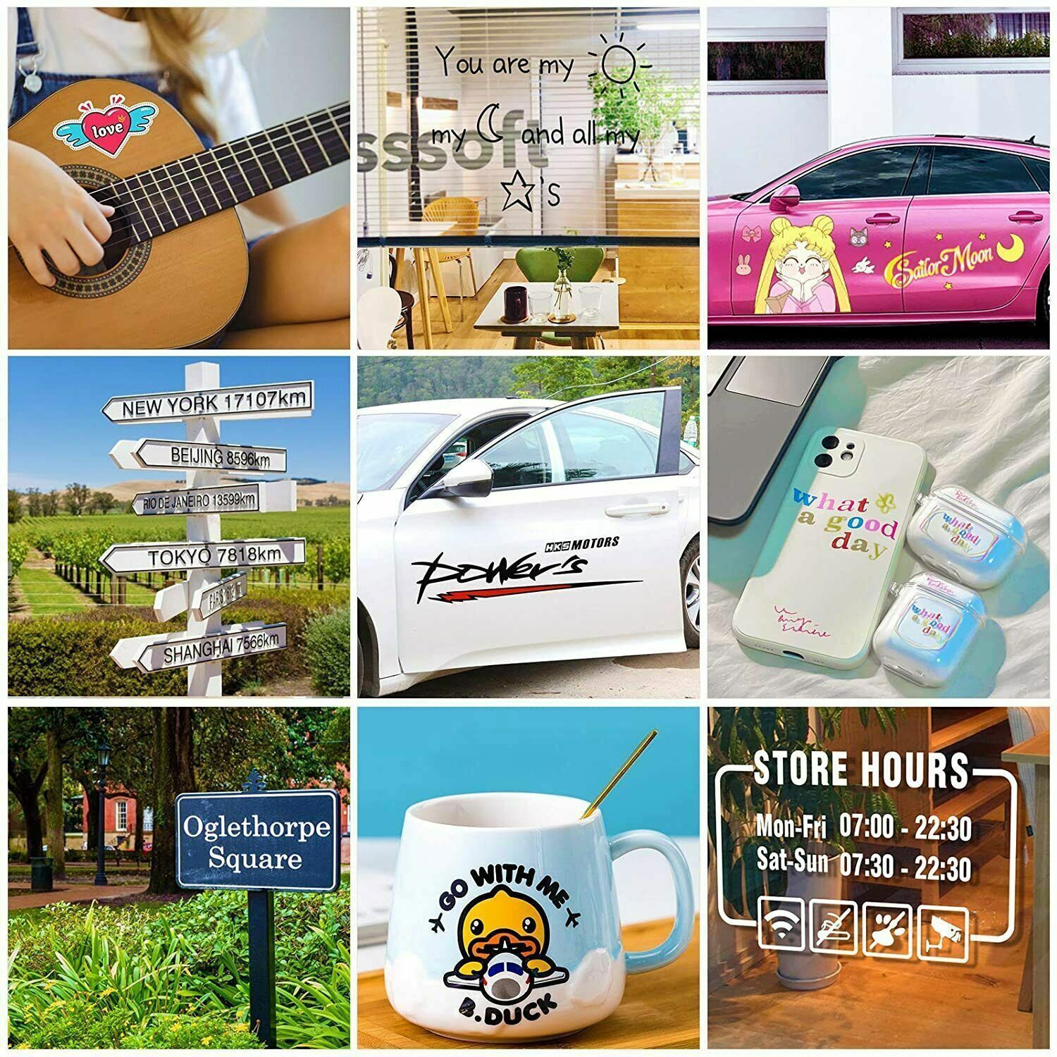 14-100Pcs Adhesive Vinyl Sheets Bundles 12″x12″ Permanent Sign Making for Cricut