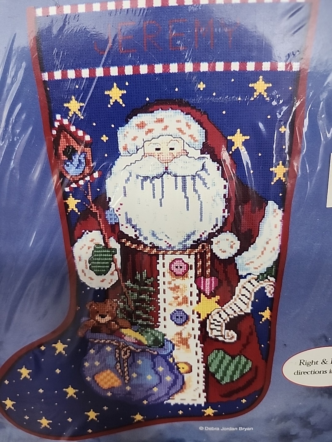 Cross Stitch Christmas Stocking Kit 51184 Debra Jordan Bryan Starry Santa 18″