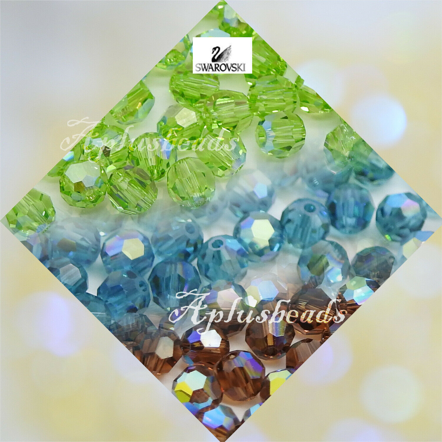 24PCs #5000 Swarovski Crystal AB Coating 6mm Round Beads pick different colors