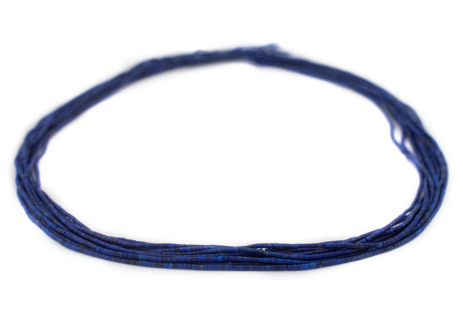 Extra Tiny Lapis Lazuli Cylinder Beads 1mm Afghanistan Blue Gemstone