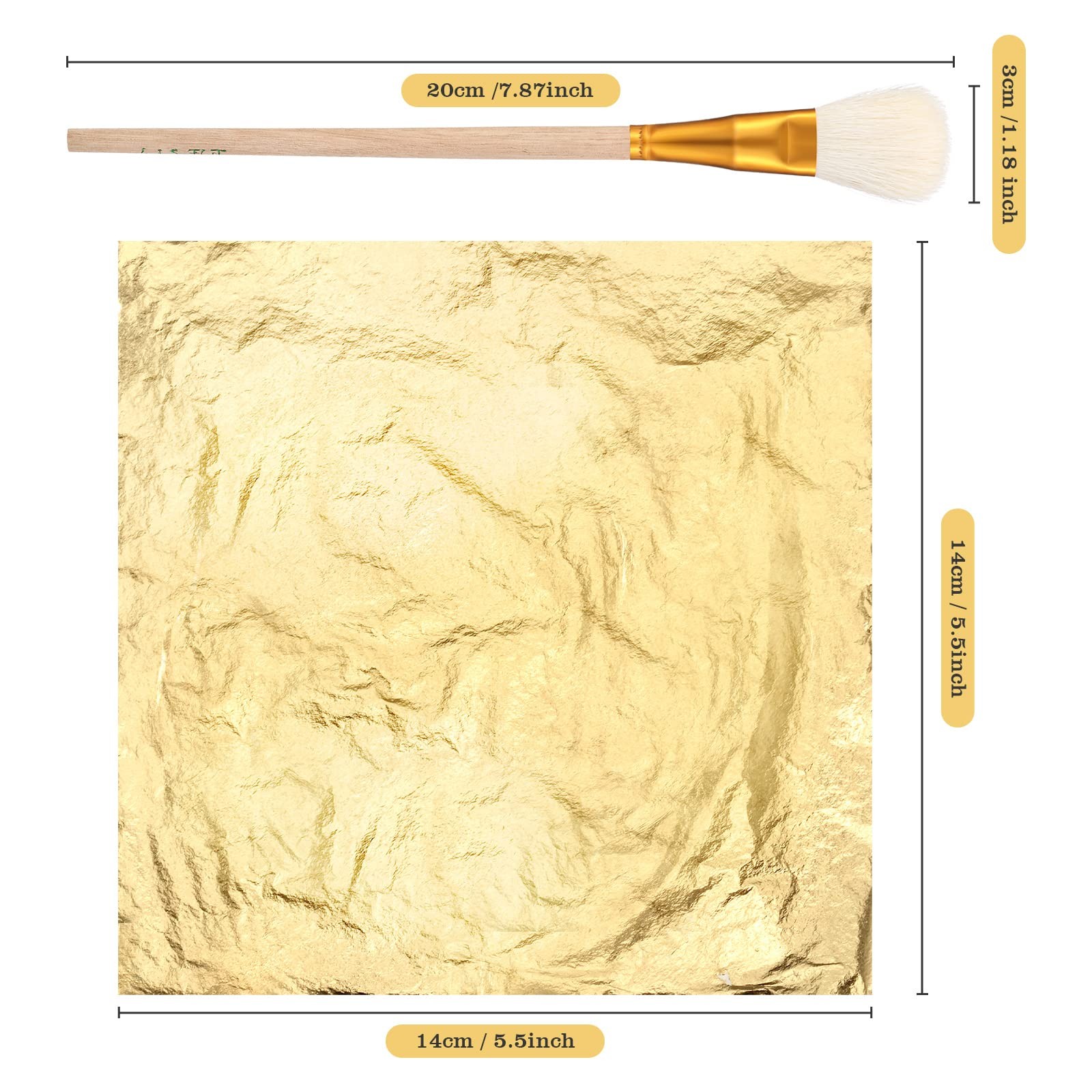 Cunhill 100 Pcs Gold Leaf Sheets for Art Foil Paper