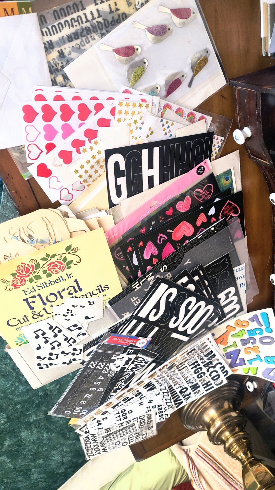 Huge Lot Sticker & Stencils. All Sizes Peel/Stick Numbers & Letters, Over 3.5 Lb