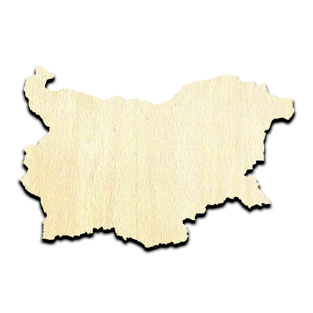 Bulgaria Laser Cut Out Unfinished Wood Shape Craft