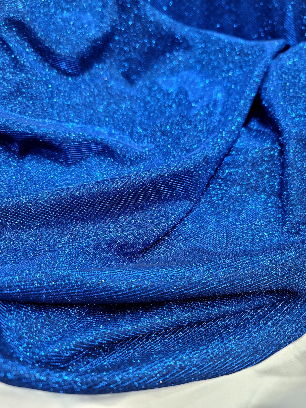 Royal Blue Metallic Lurex Glitter Nylon Spandex Stretch Fabric Sold By The Yard