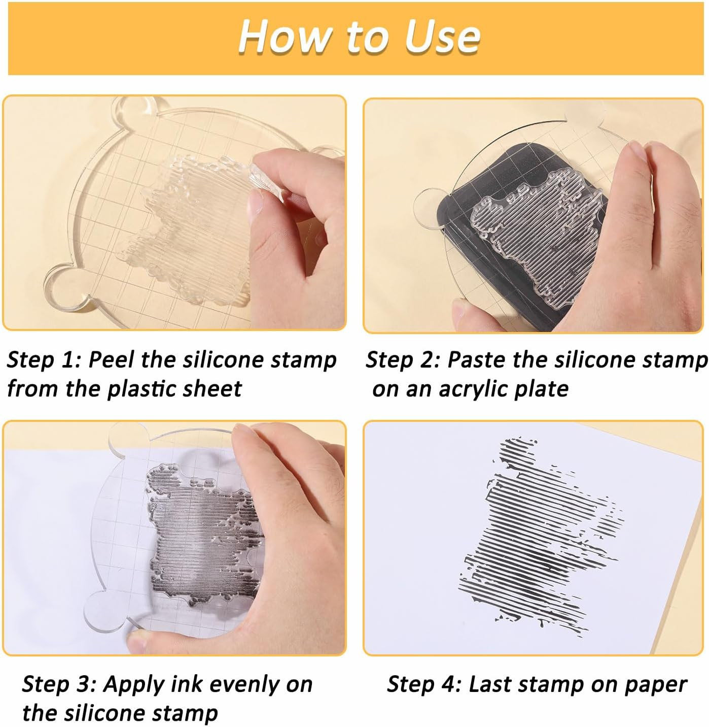 Vintage Texture Background Clear Stamps for Cards Making Retro Mark Background S