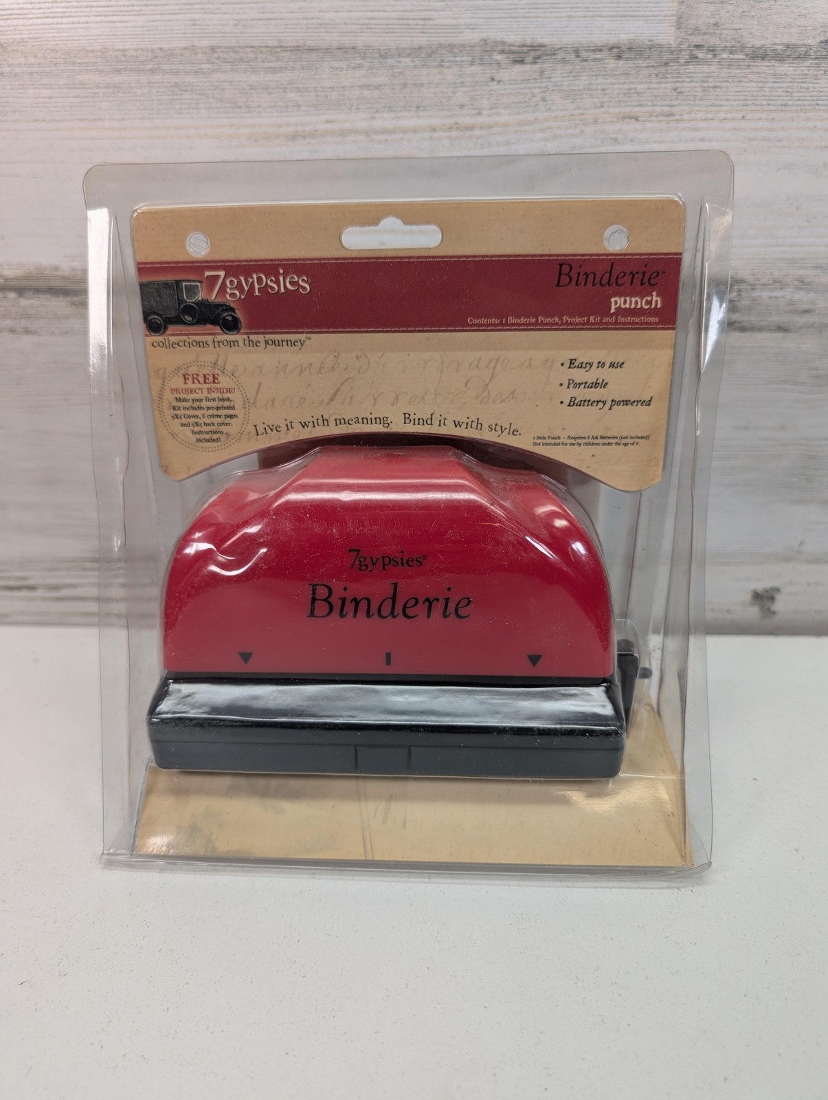 7gypsies Binderie Hole Punch Less Than 1in Red Battery Powered Scrapbook Tool