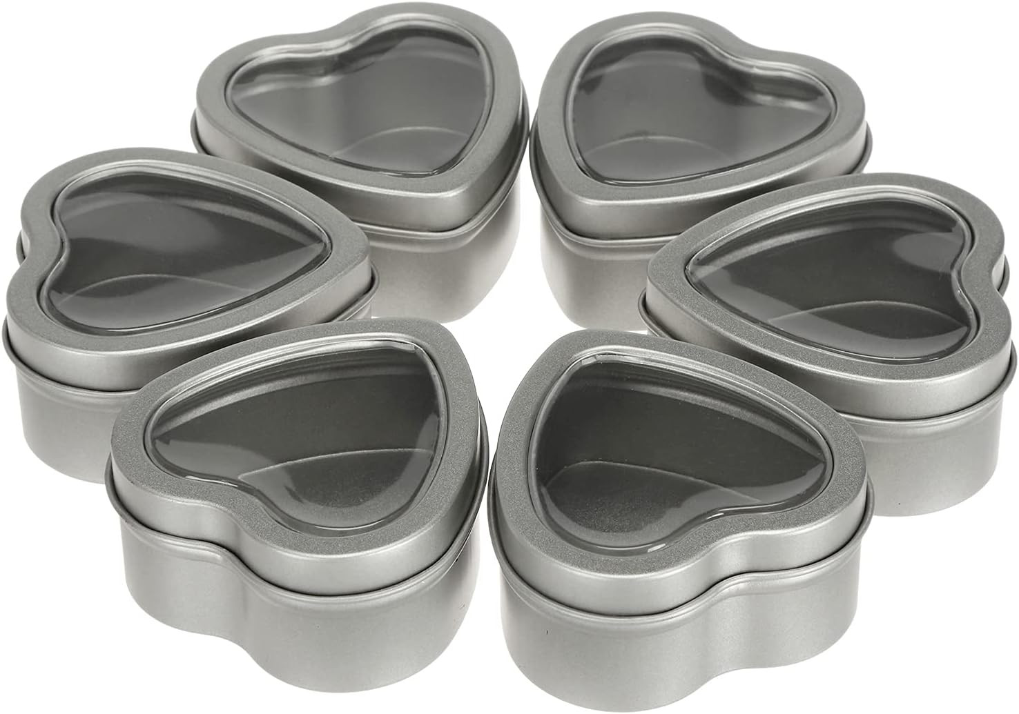 20 Pack 2oz Metal Tins, Heart Shaped Empty Tin Box With Lids, Candle Jars Gift S