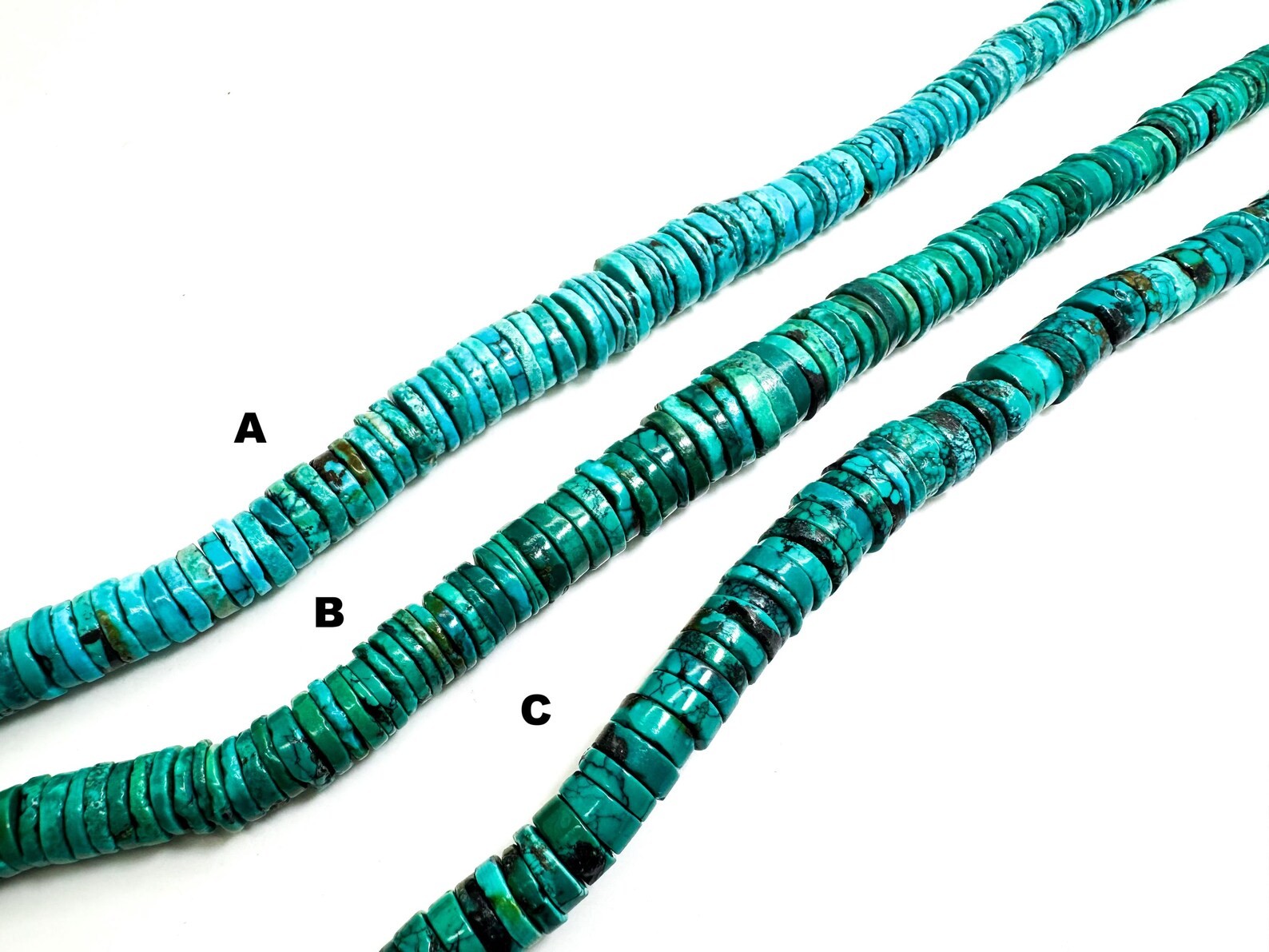 Genuine Blue Turquoise Smooth Flat Disc Hishi Graduated Gemstone Beads PGS280