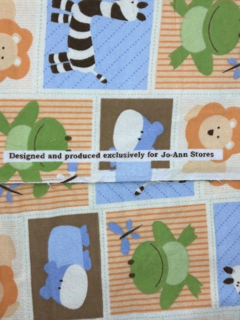 Animal Squares Fabric JoAnn Flannel 42″ 1 Yard
