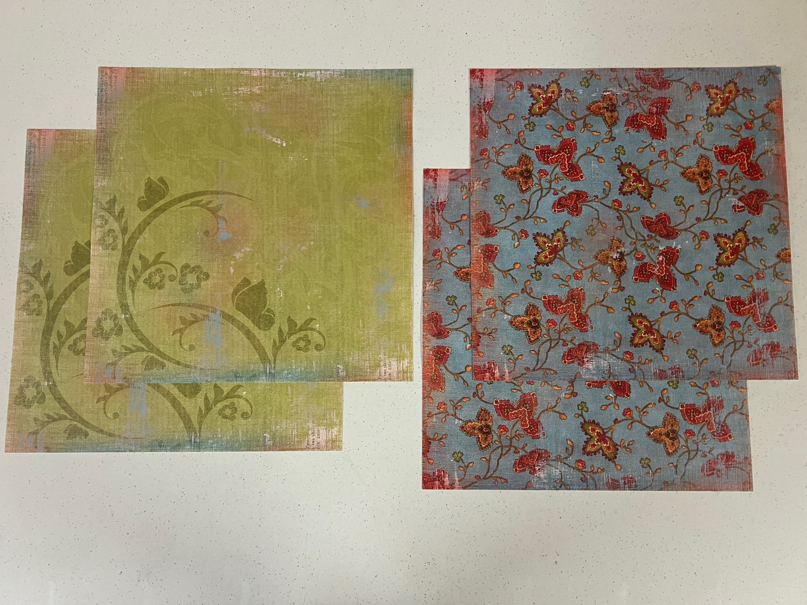 Lot of 44 Pieces – Daisy D’s Beacon Hill Collection -12×12 Papers, Die Cuts