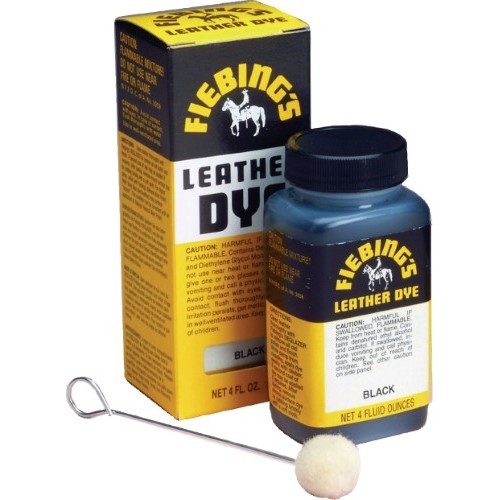 Fiebing’s Leather Dye Black 4 oz Alcohol-Based Dries Uniformly