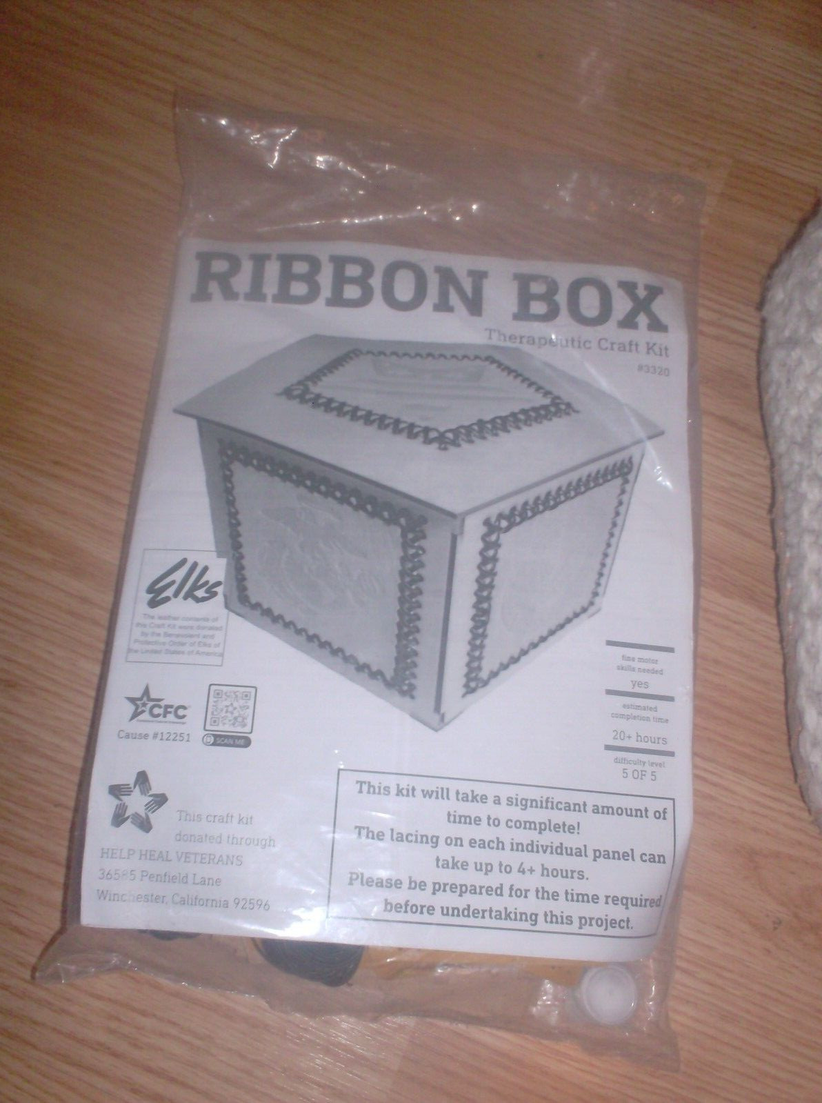 Therapeutic Craft Kit – Ribbon Box – Genuine Leather #3320 New