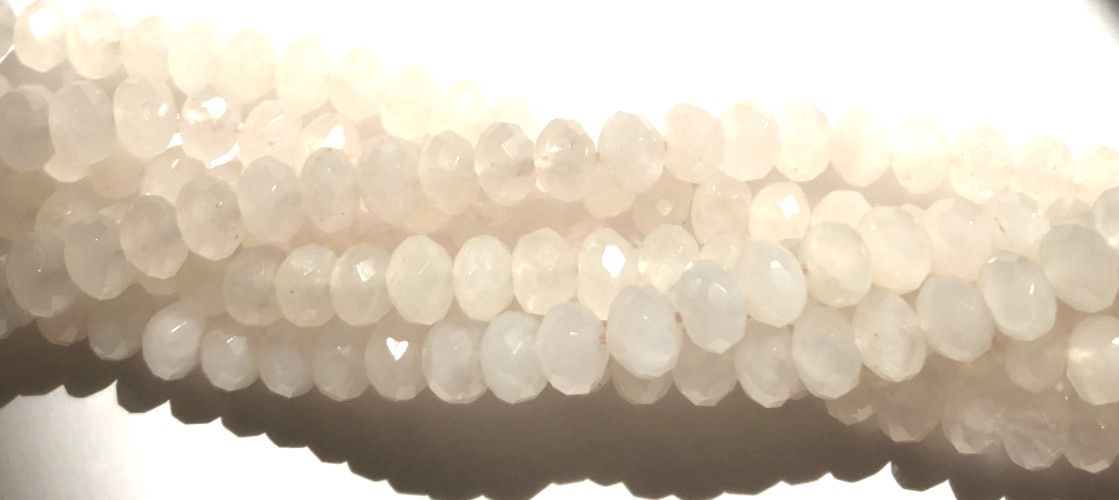 Natural Rose Quartz Beads 5x8mm FACETED Rondelles (Lot of 6 Strands)