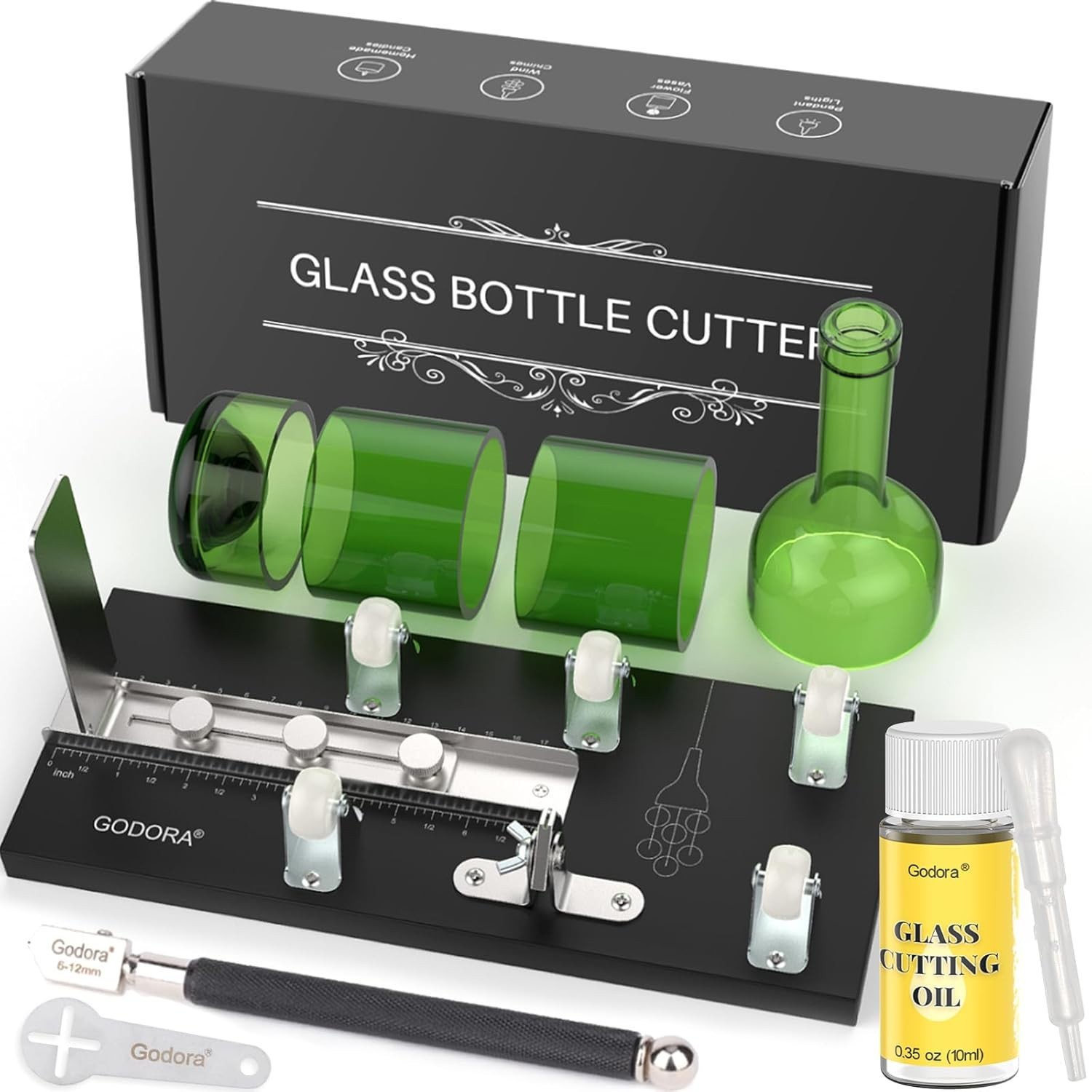 Glass Bottle Cutter Set with Cutting Oil DIY Glass Bottle Cutting Tool Kit