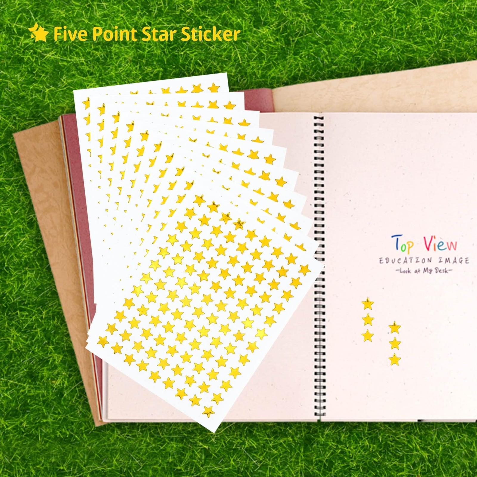 1080 Pcs 10 Sheets Tiny Gold Star Stickers, 0.3″ Diameter Small Reward Stickers