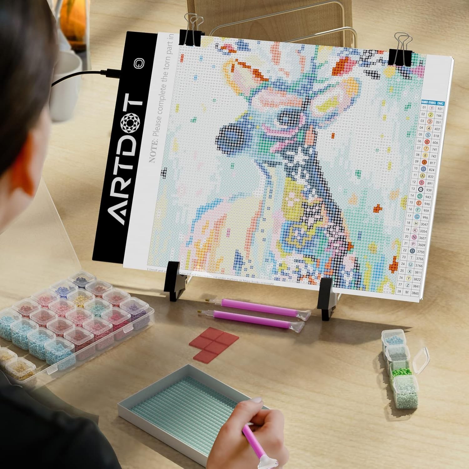 ARTDOT A4 LED Light Pad for Diamond Painting USB Powered Adjustable Brightness