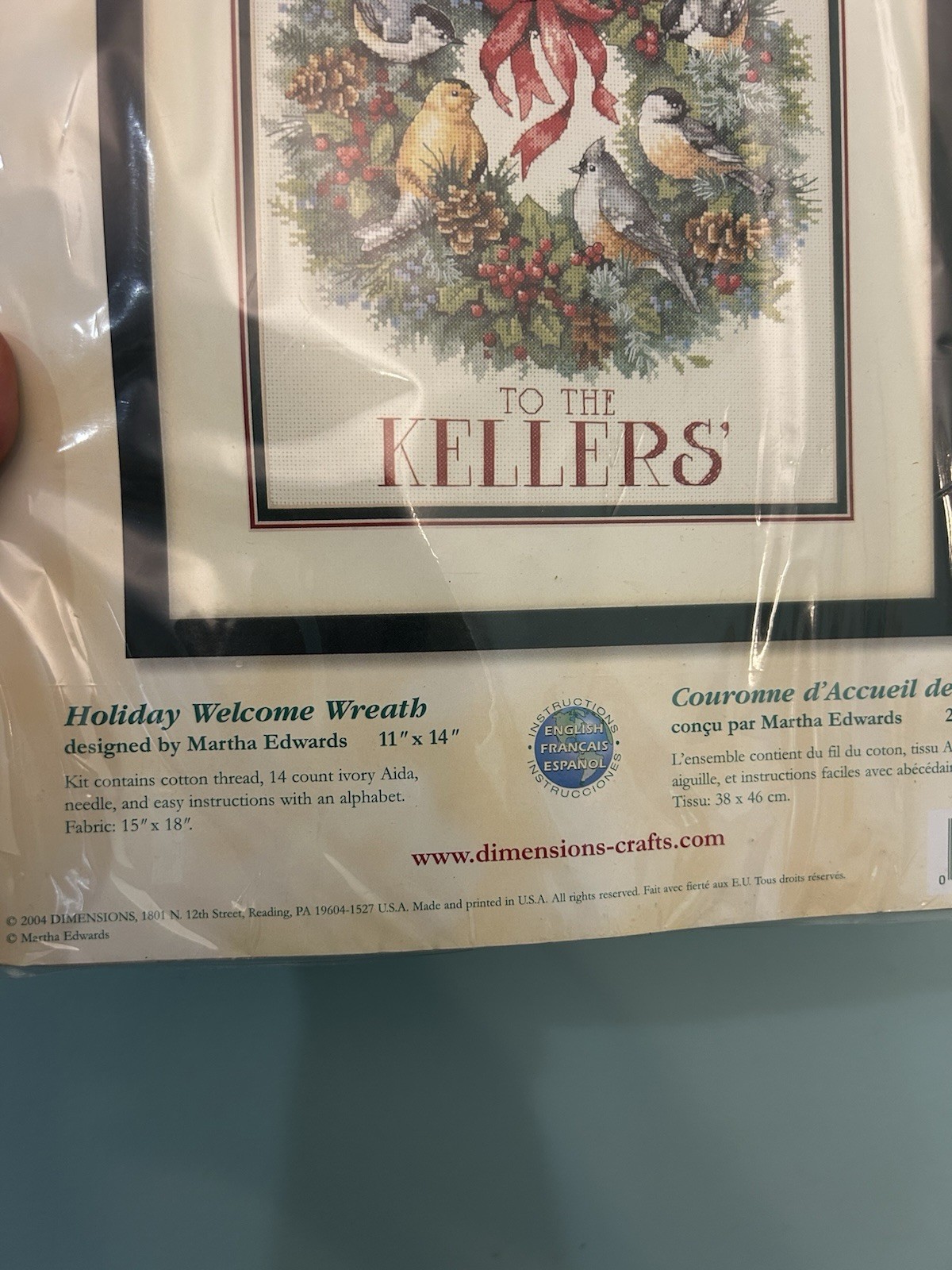 Dimensions Cross Stitch Kit Holiday Welcome Wreath 8735 Christmas 2004 Sealed