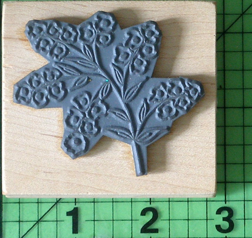 Magenta Branch of Tiny Dogwood Flowers Wood Mounted rubber stamp