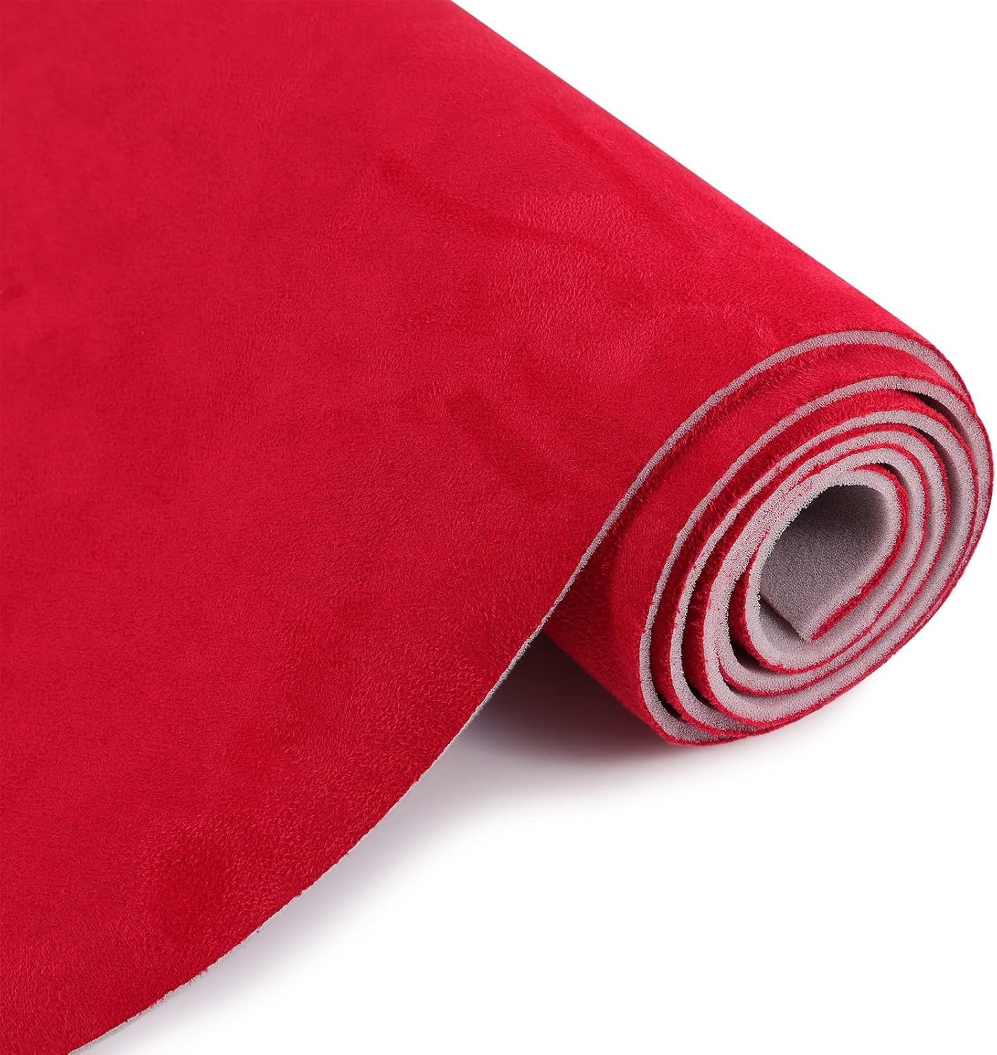3MM Thick Red Suede Headliner Fabric with Foam Backing Material Automotive Roof