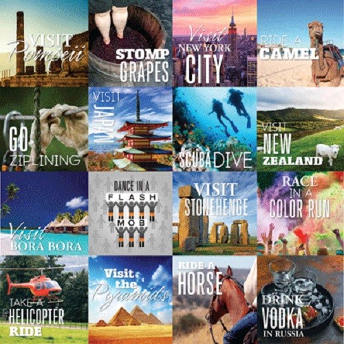 Scrapbooking Crafts 12X12 DS Paper Bucket List Tags Travel Whale Rafting Camel