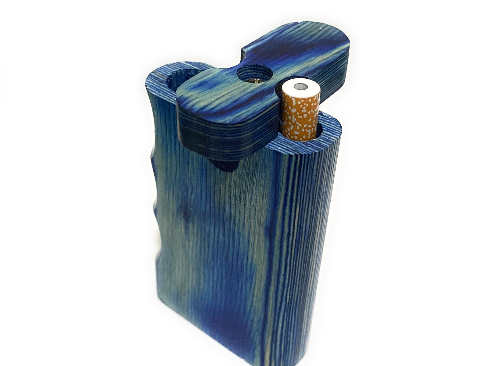 Wooden Dug Out Box 3”x 2” Inch. With One Hit , Blue Wooden Box .