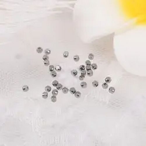 Faceted Square Spacer Beads -2mm Stainless Steel Hole Bead Jewelry Making 100PCS