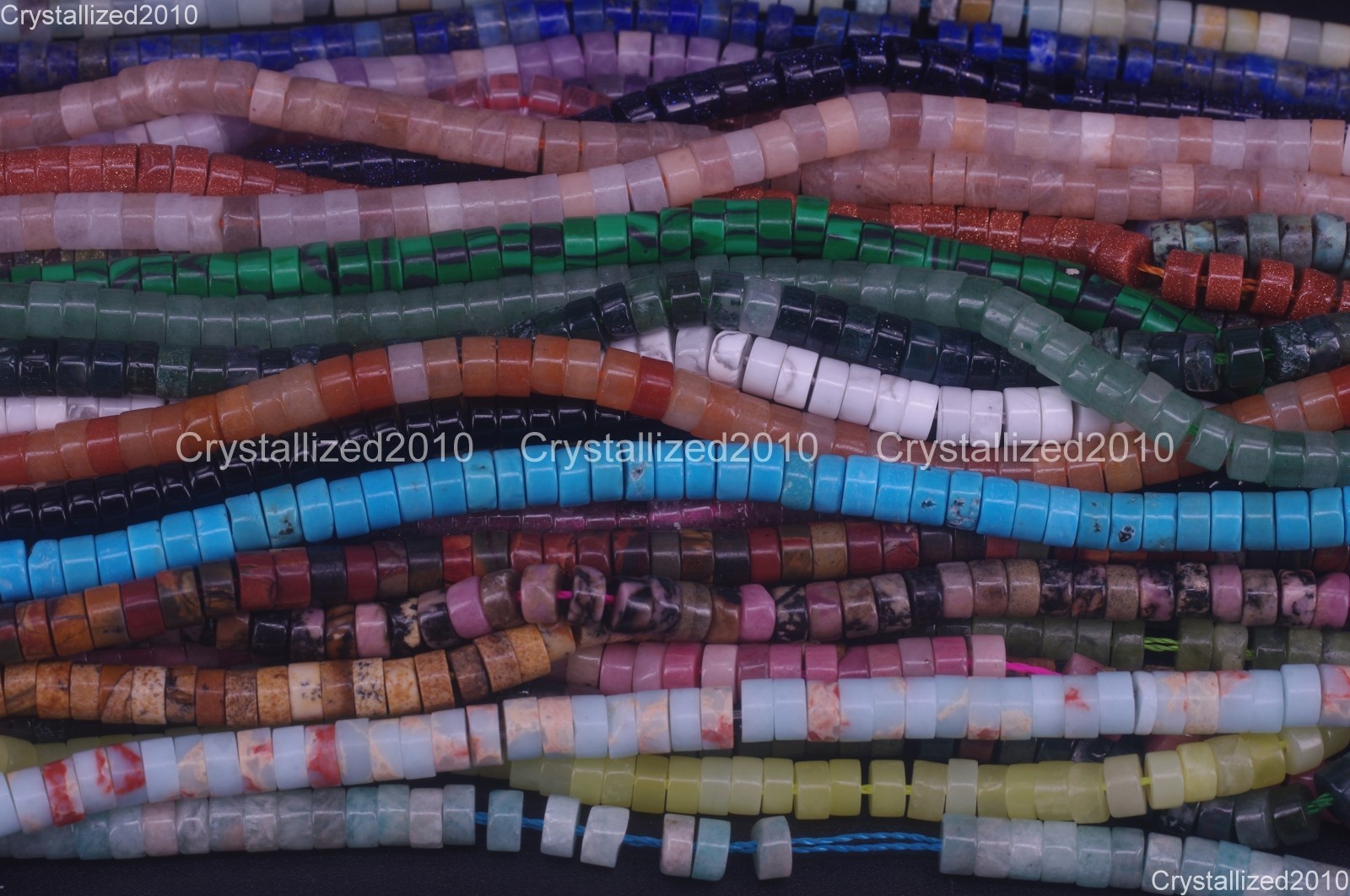 Natural Gemstones Heishi Cylinder Disc Spacer Beads Jewelry Making 2x4mm 15.5″