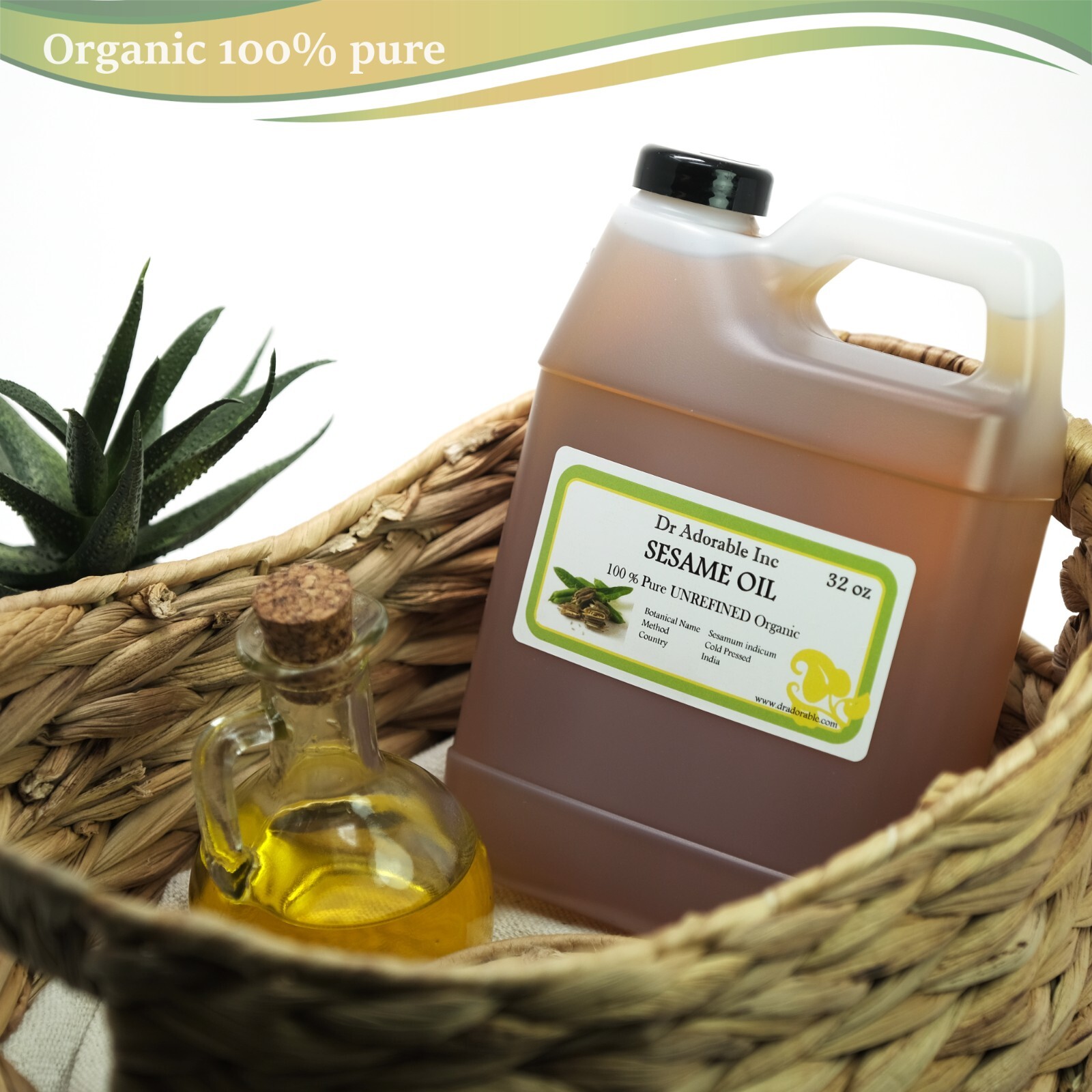 32 OZ/1 QUART PURE SESAME OIL UNREFINED ORGANIC COLD PRESSED